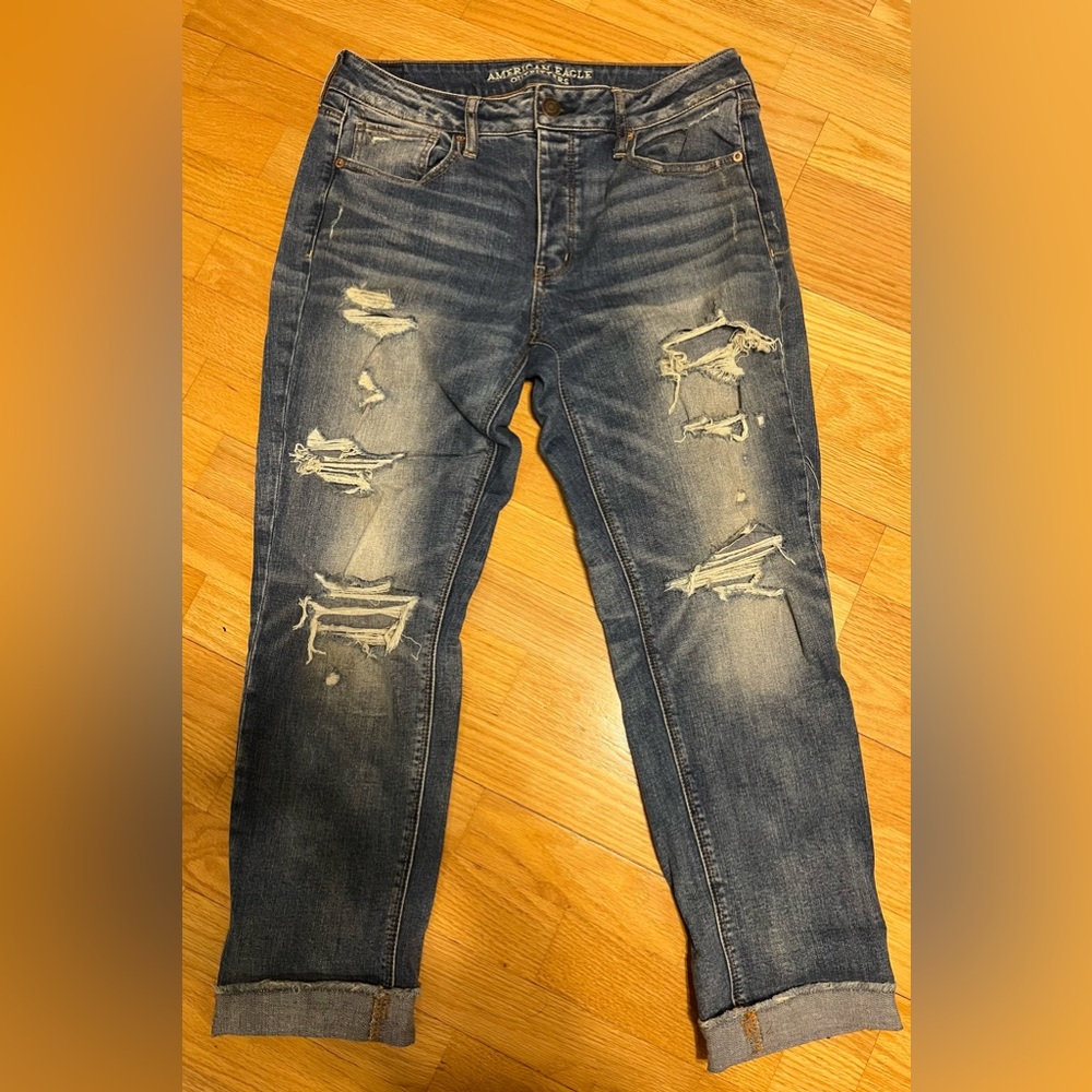 Tomgirl stretch distressed denim